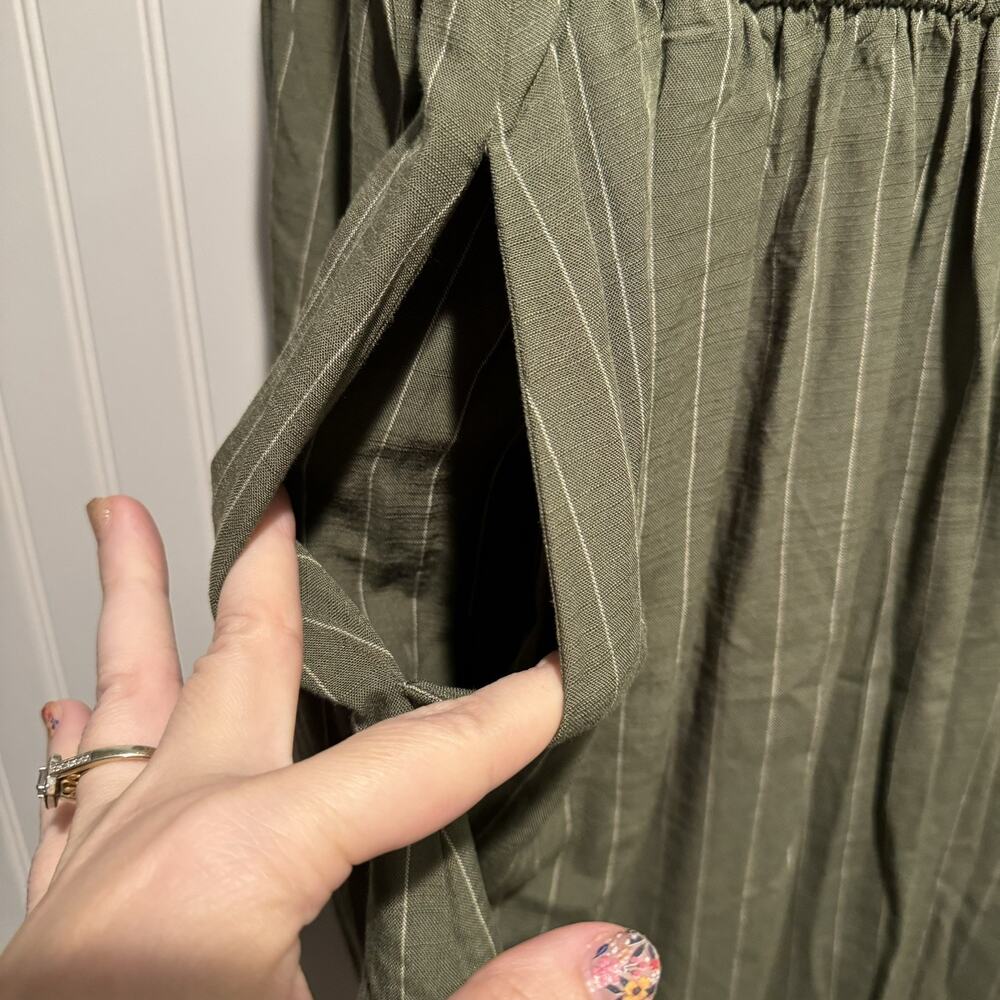 Ava Viv Green Striped Smocked Dress Size XXL - Picture 5 of 8